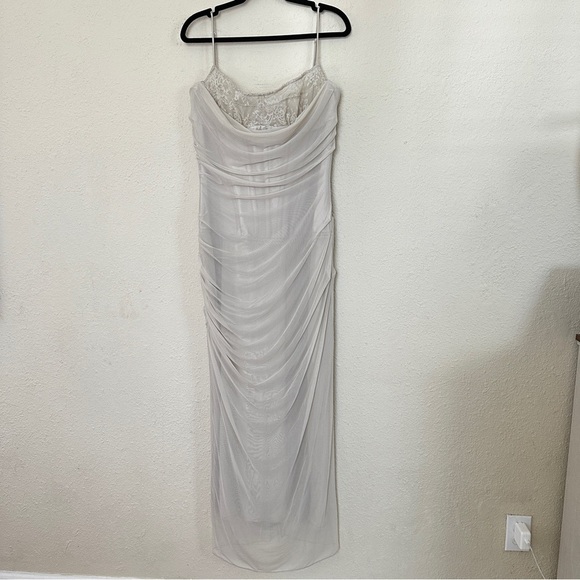 HOUSE OF CB L D-DD 'Nalini' Sand Maxi Dress NWOT - Picture 3 of 15